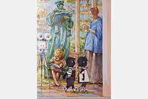 Kunsttoepassing bij een bedrijf door Therese van Gelder